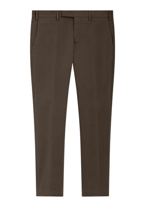 PT Torino Pantaloni Skinny Dieci in Gabardina Stretch Fango Uomo PT TORINO | Pantaloni | CO-ASX0Z00FWD0155